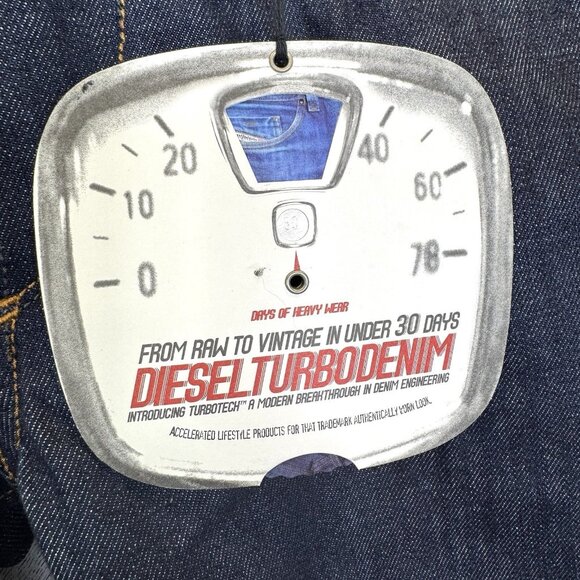 Diesel Jeans Mens 36x34 Turbo Koolter Regular Slim Tapered Raw Button Fly NEW - Picture 3 of 13